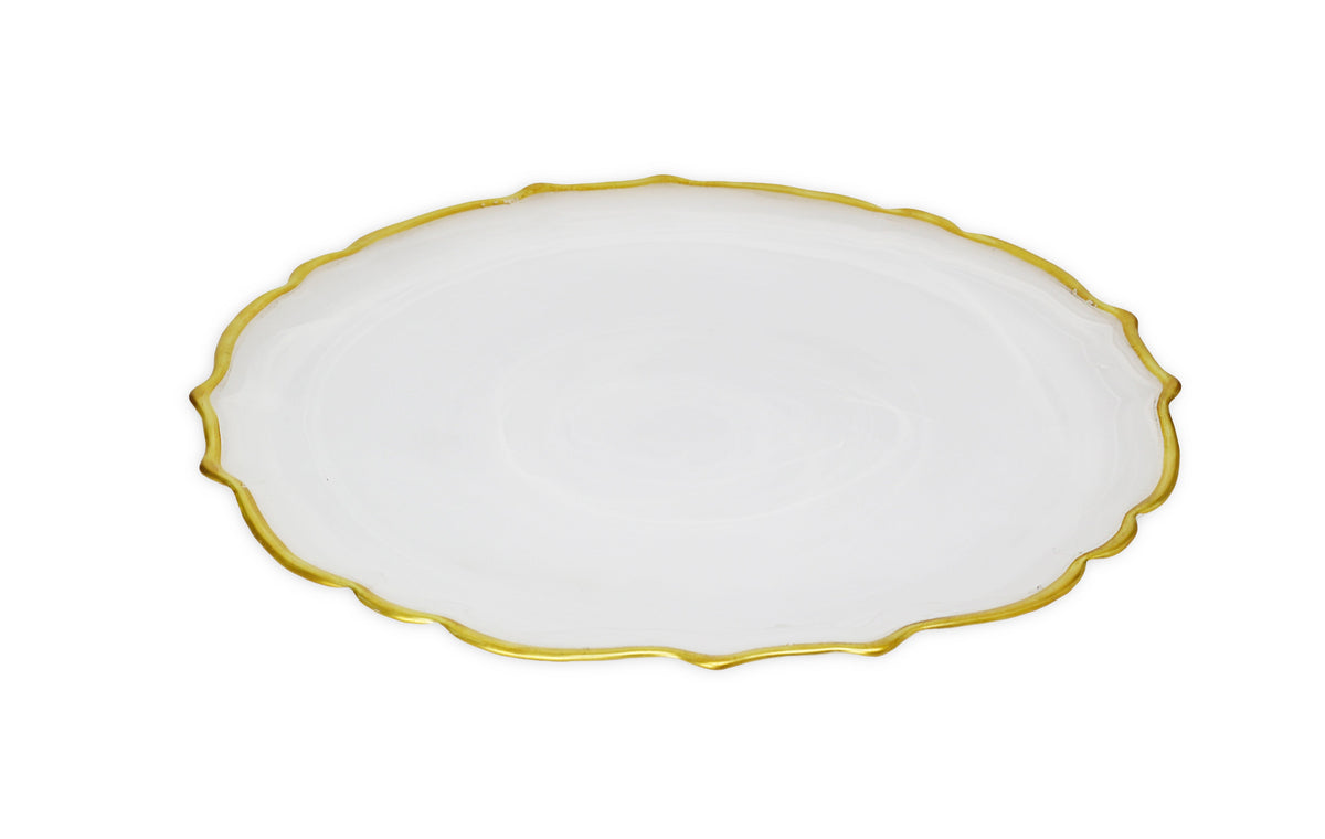 Set of 4 Chargers- Alabaster white