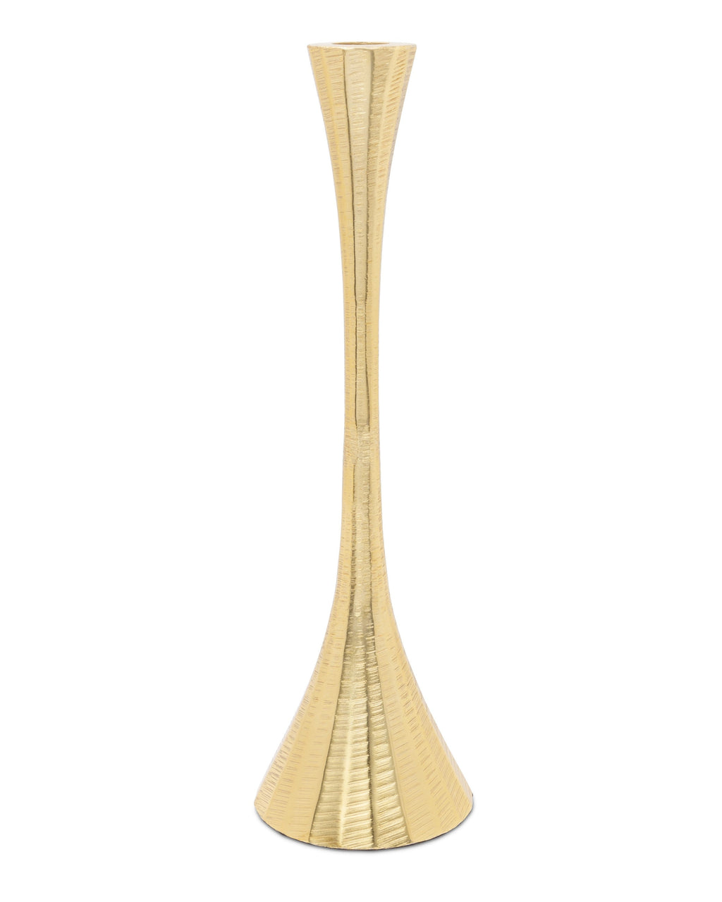 3"D Set of 2 Gold Geometric Candlesticks