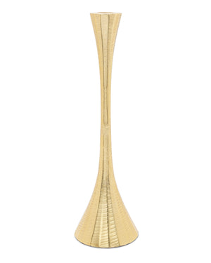 Set of 2 Gold Brass Candlestick - 11.75