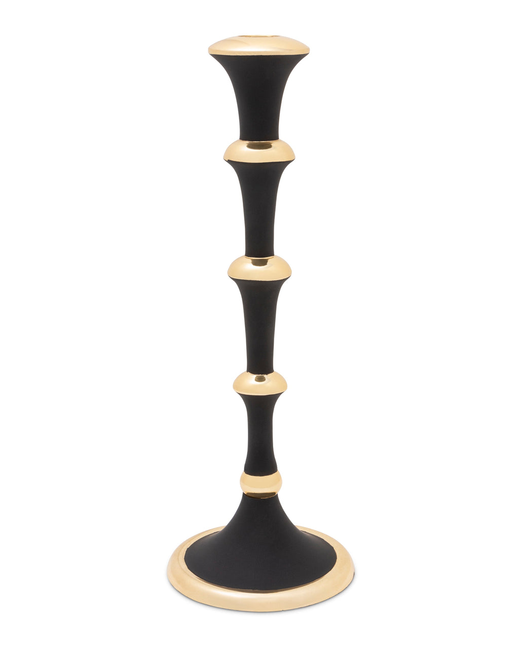 8.25"H Black and Gold Candlestick