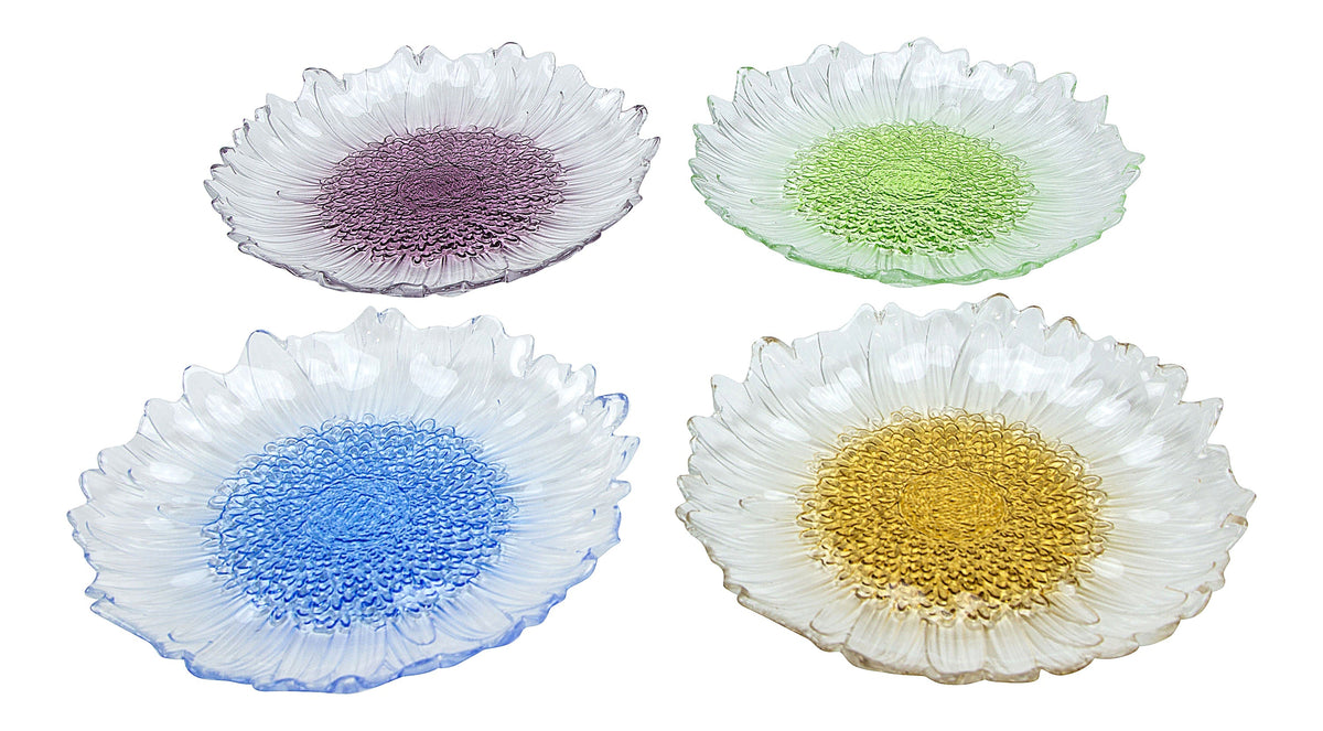 Set 4 Dessert Plates Assorted Colors