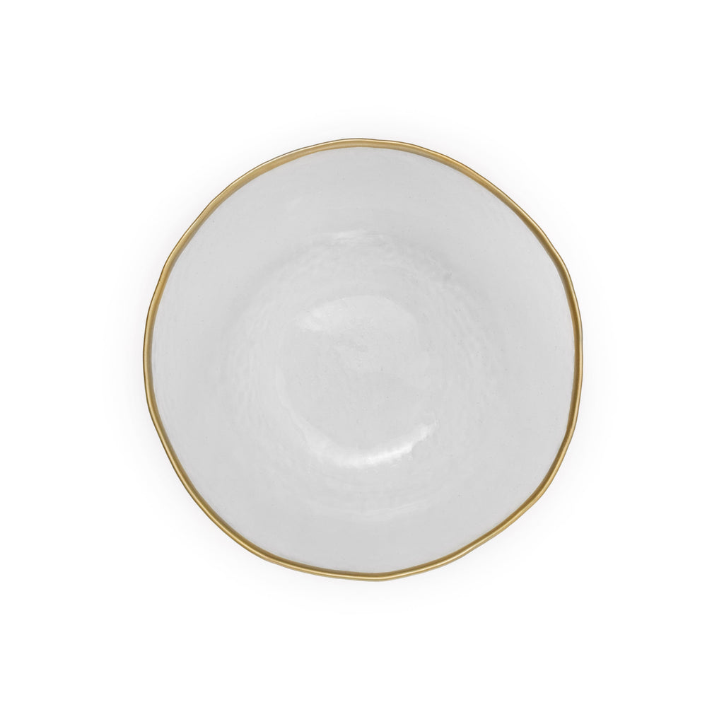 Set of 4 Clear Salad Plate with Gold Rim