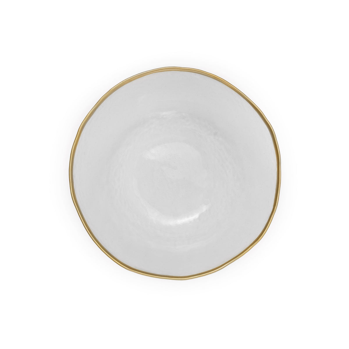 Set of 4 Clear Salad Plate with Gold Rim