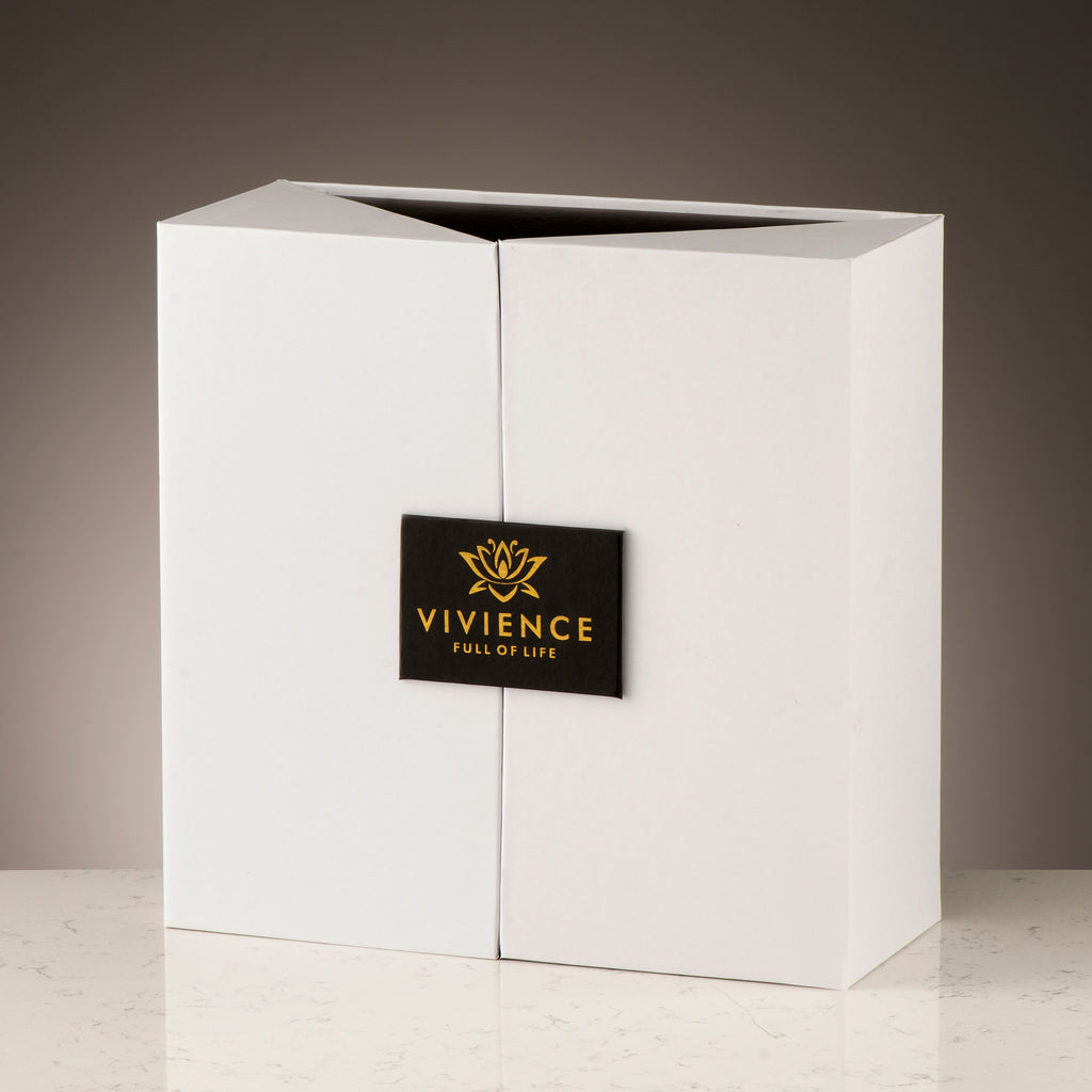 Gold Circular Diffuser with Three White Flowers, "English Pear & Freesia" Scent