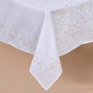 Madison Tablecloth White and Gold or White