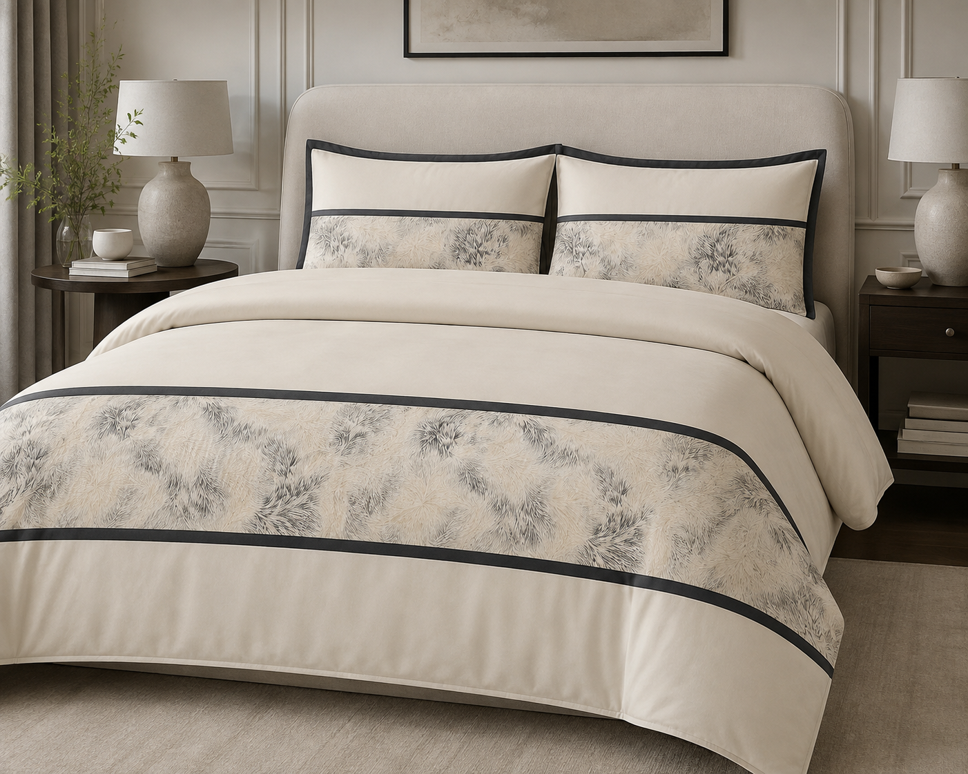 The Savoy White Velveteen Duvet Cover Bedding Set (Copy)