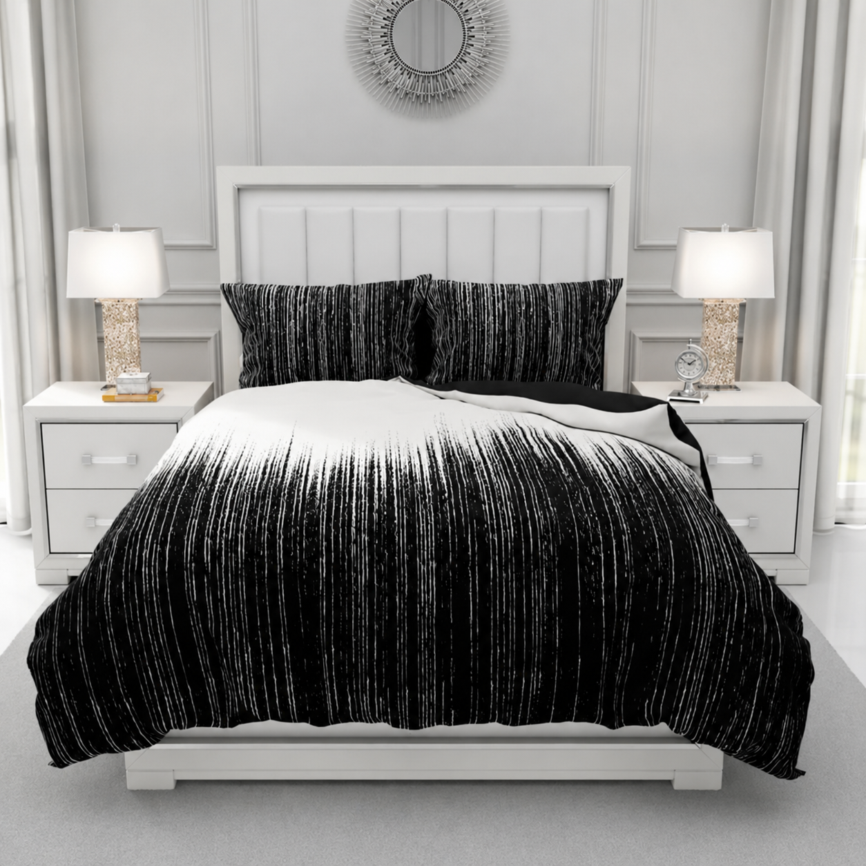 Waldorf Black Velvet Duvet Cover Bedding Set