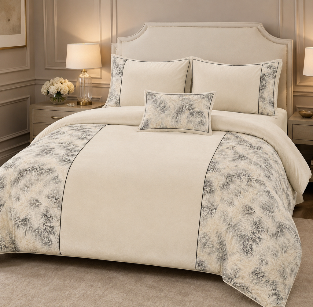 The Savoy White Velveteen Duvet Cover Bedding Set (Copy)
