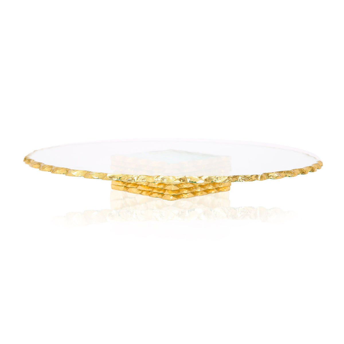 Stacked Glass Cake Stand with Gold Edge