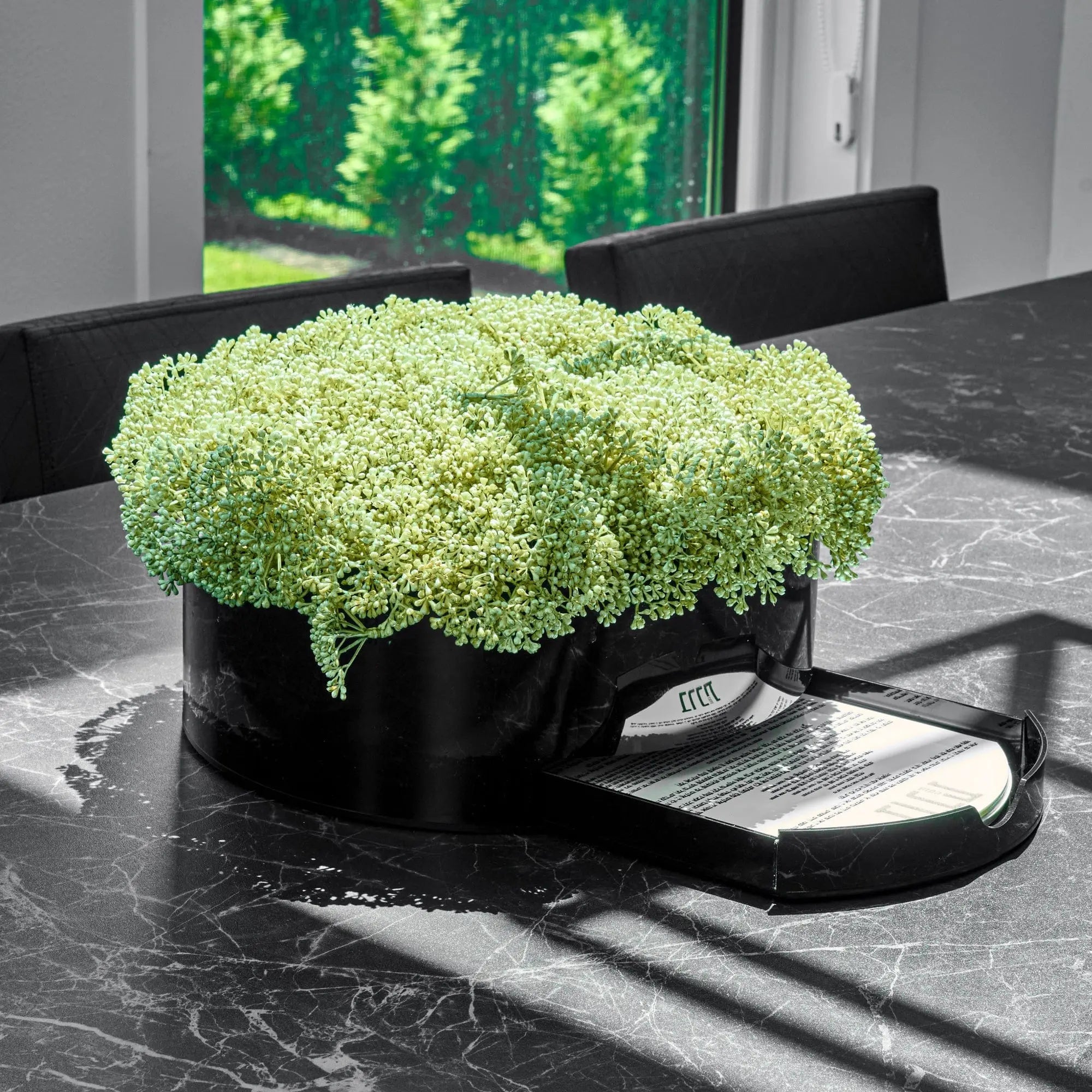Greenery Round Vase Bencher Set (Black) - Waterdale Collection