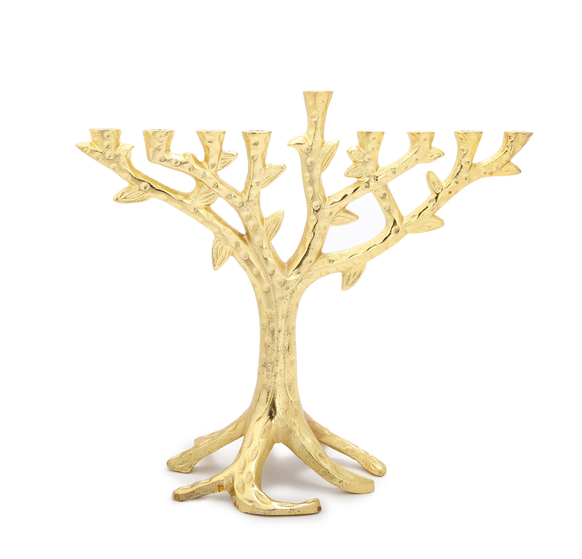 11.75"L Gold Branch Menorah