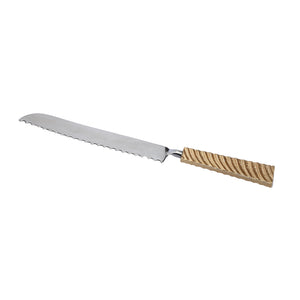 Serrated Knife with Gold Wavy Handle