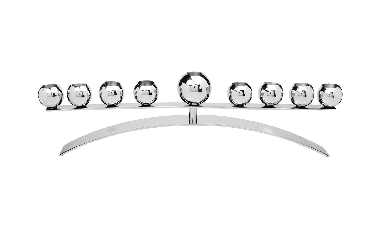 17" Stainless Steel Modern Menorah