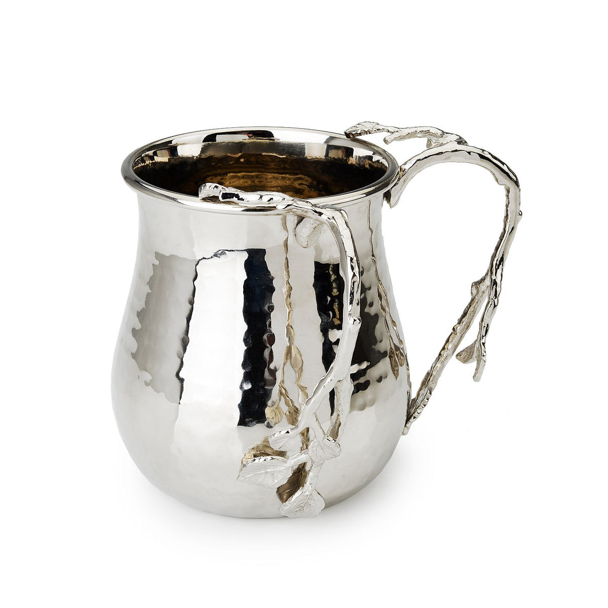 6" Nickel Wash Cup-Leaf Design