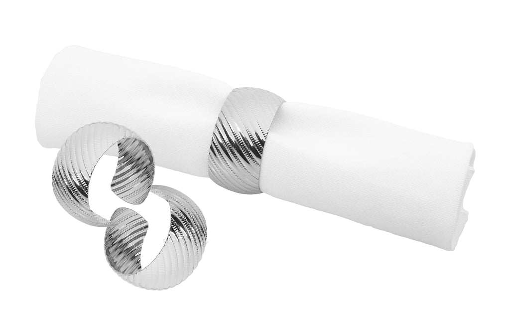 Set of 6 Silver Napkin Rings