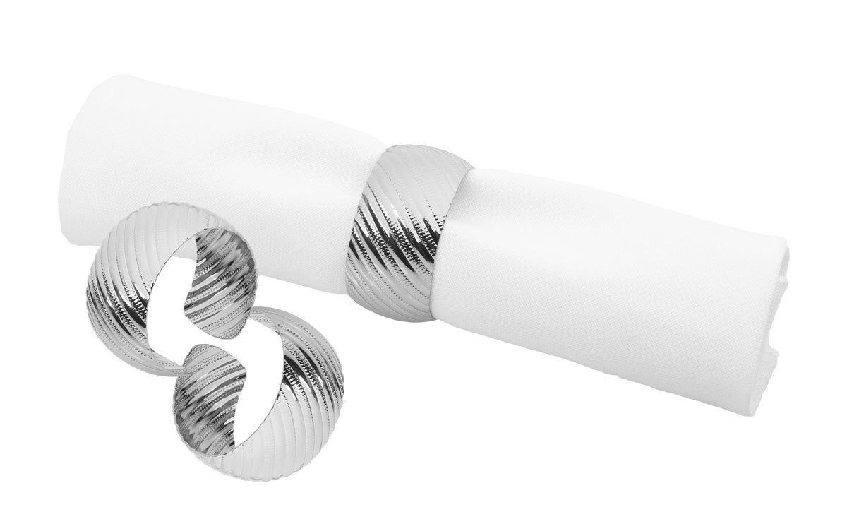 Set of 6 Silver Napkin Rings