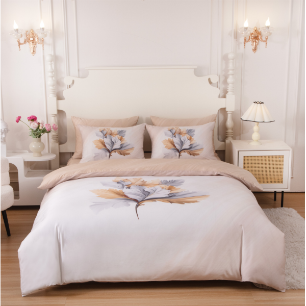 Gold Gardenia Duvet Cover Bedding Set