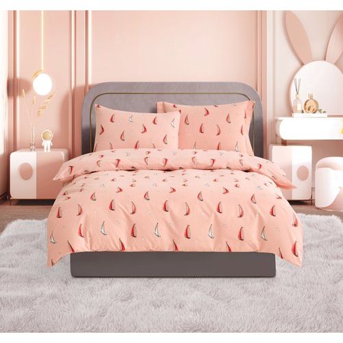 Pink Boats Duvet Cover Bedding Set