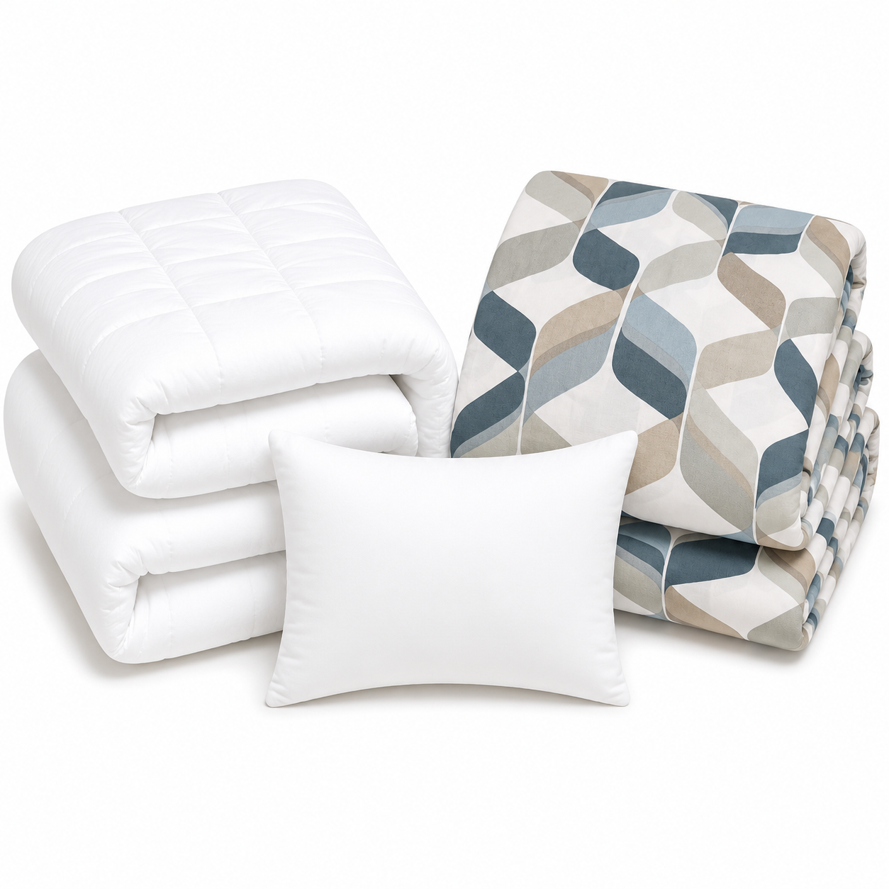 Dimensional Blue Duvet Cover Bedding Set Camp Package