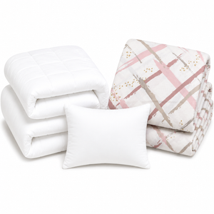 Criss Cross Strokes Mauve Duvet Cover Bedding Set Camp Package