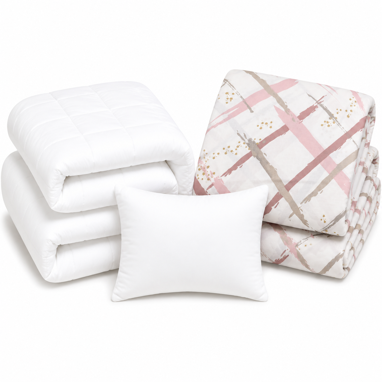 Criss Cross Strokes Mauve Duvet Cover Bedding Set Camp Package