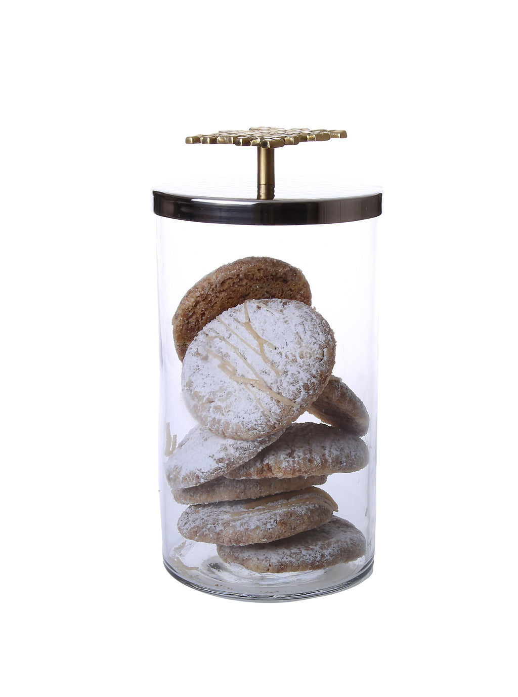 Glass Canister With Mosaic Handle - 4"D X 6.25"H