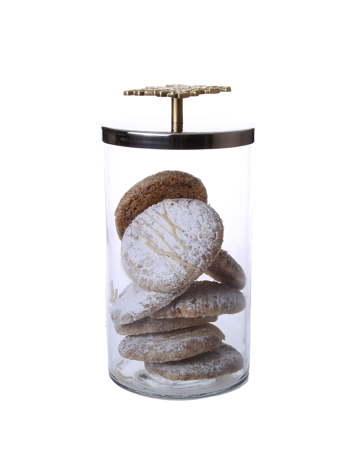 Glass Canister With Mosaic Handle - 4"D X 6.25"H