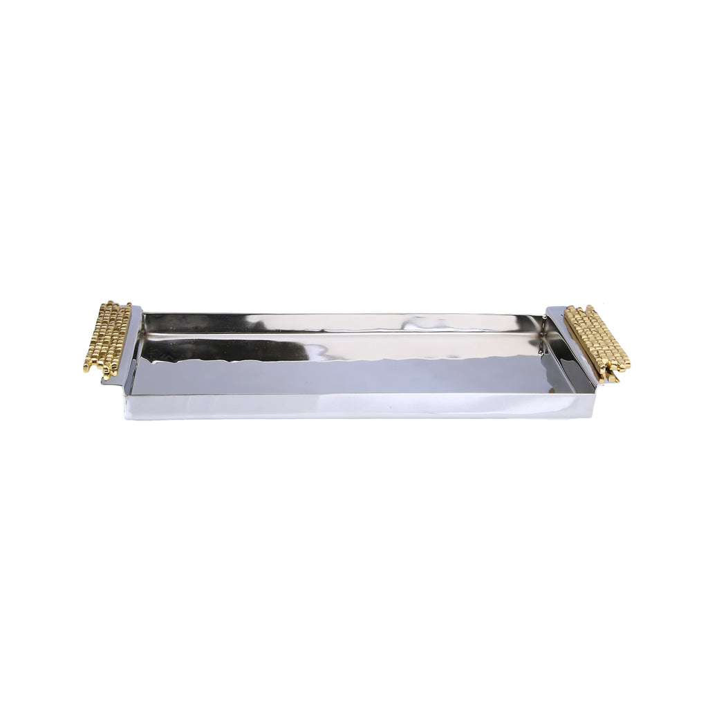 Rectangular Tray With Mosaic Handles - 14"L X 4"W