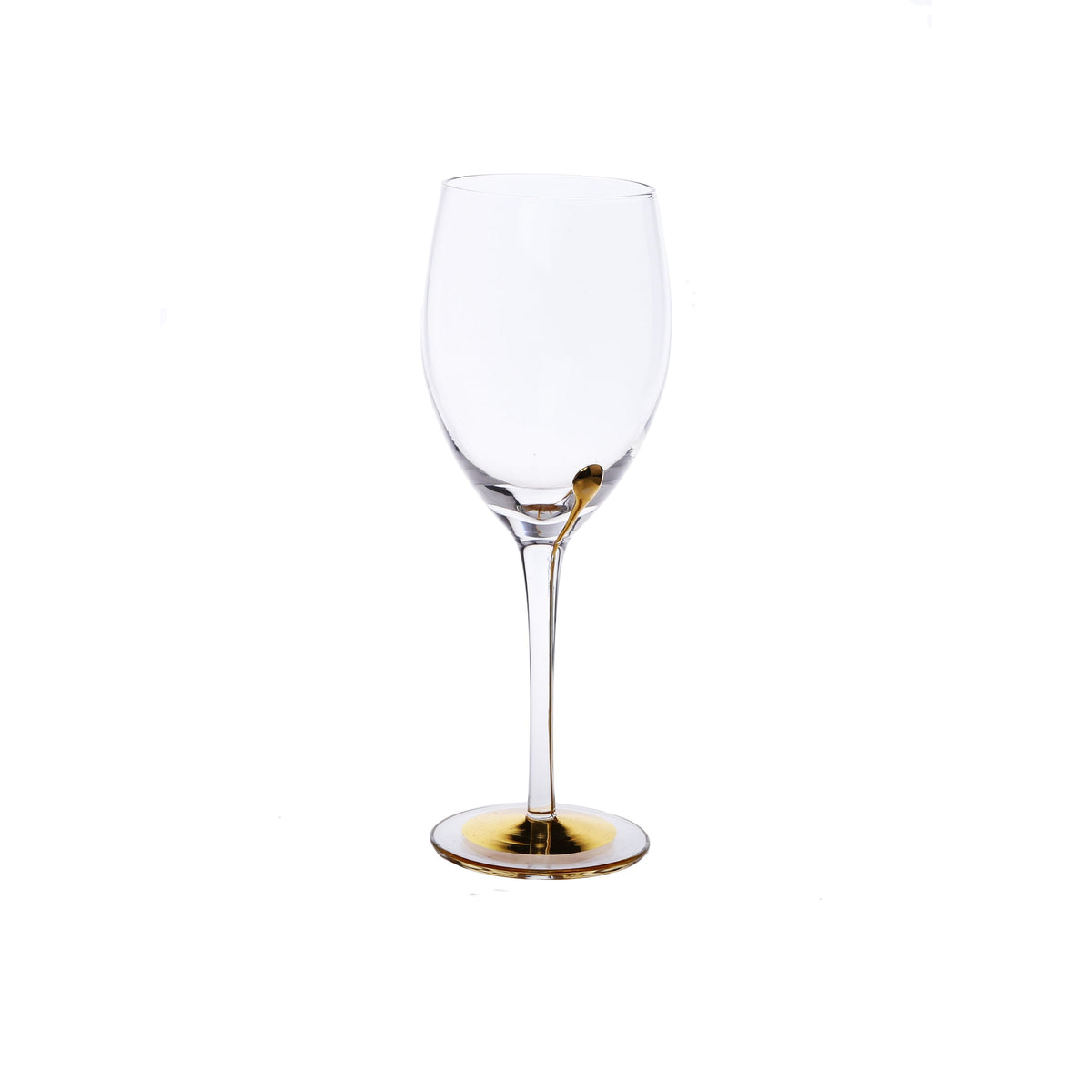 Set of 6 Wine Glasses with Gold Reflection