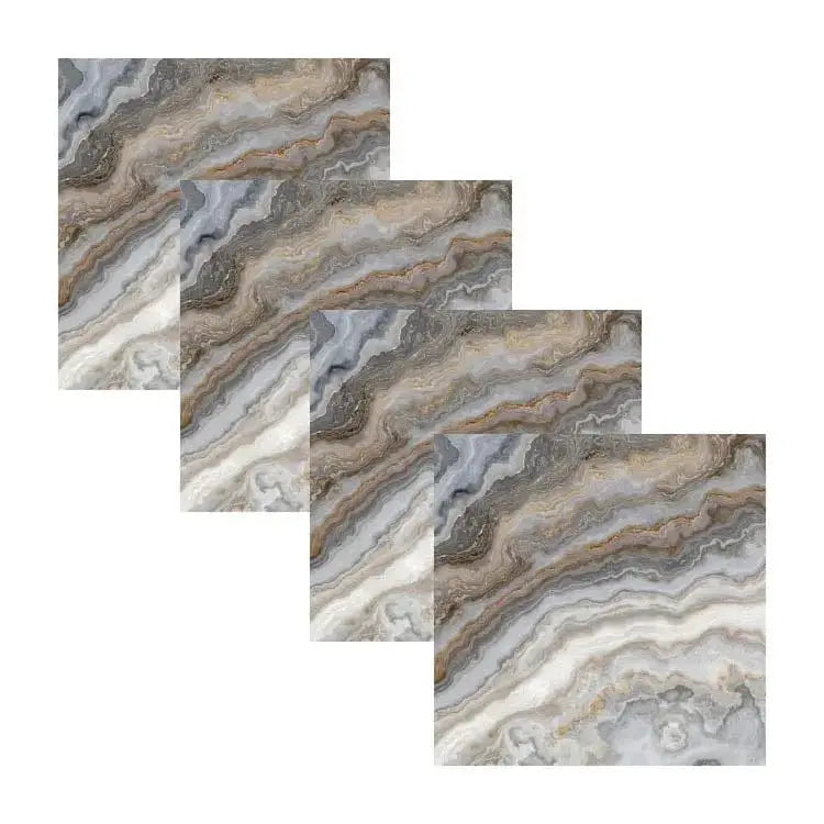 Agate charger plate with natural swirled gray and tan stone patterns, part of Waterdale Collection's table charger set for elegant dining.
