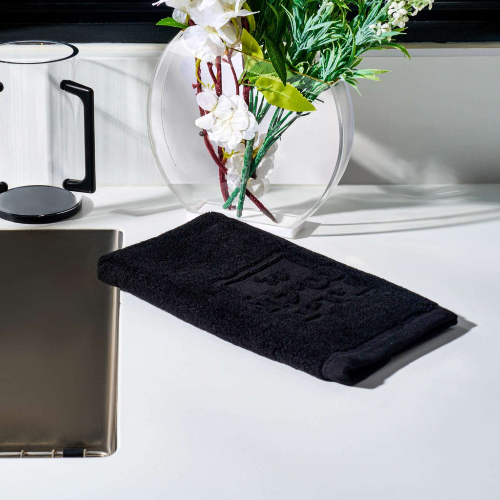 Black Netilas Yadayim Embossed Finger Towel