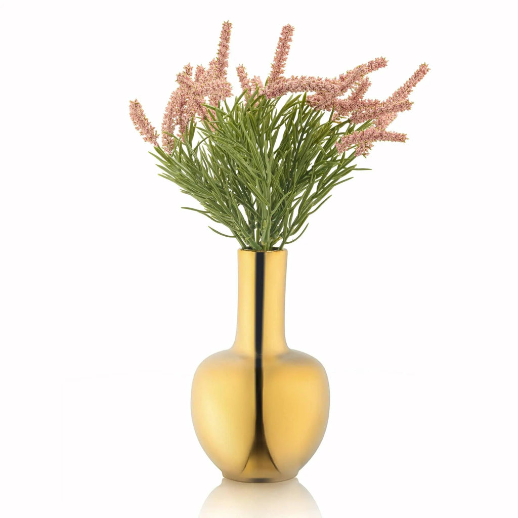 Blush Faux Floral Gold Vase - Waterdale Collection