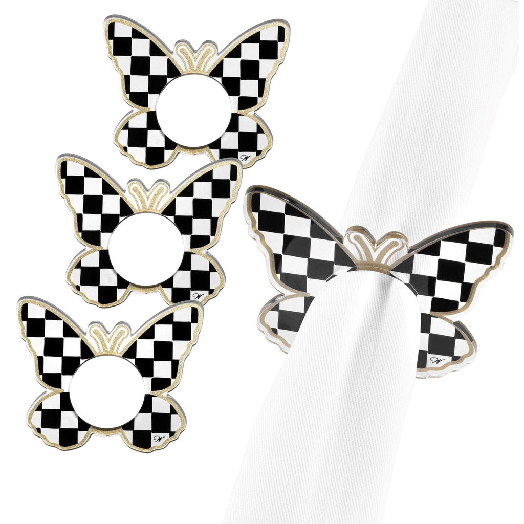 Onyx Butterfly Napkin Rings