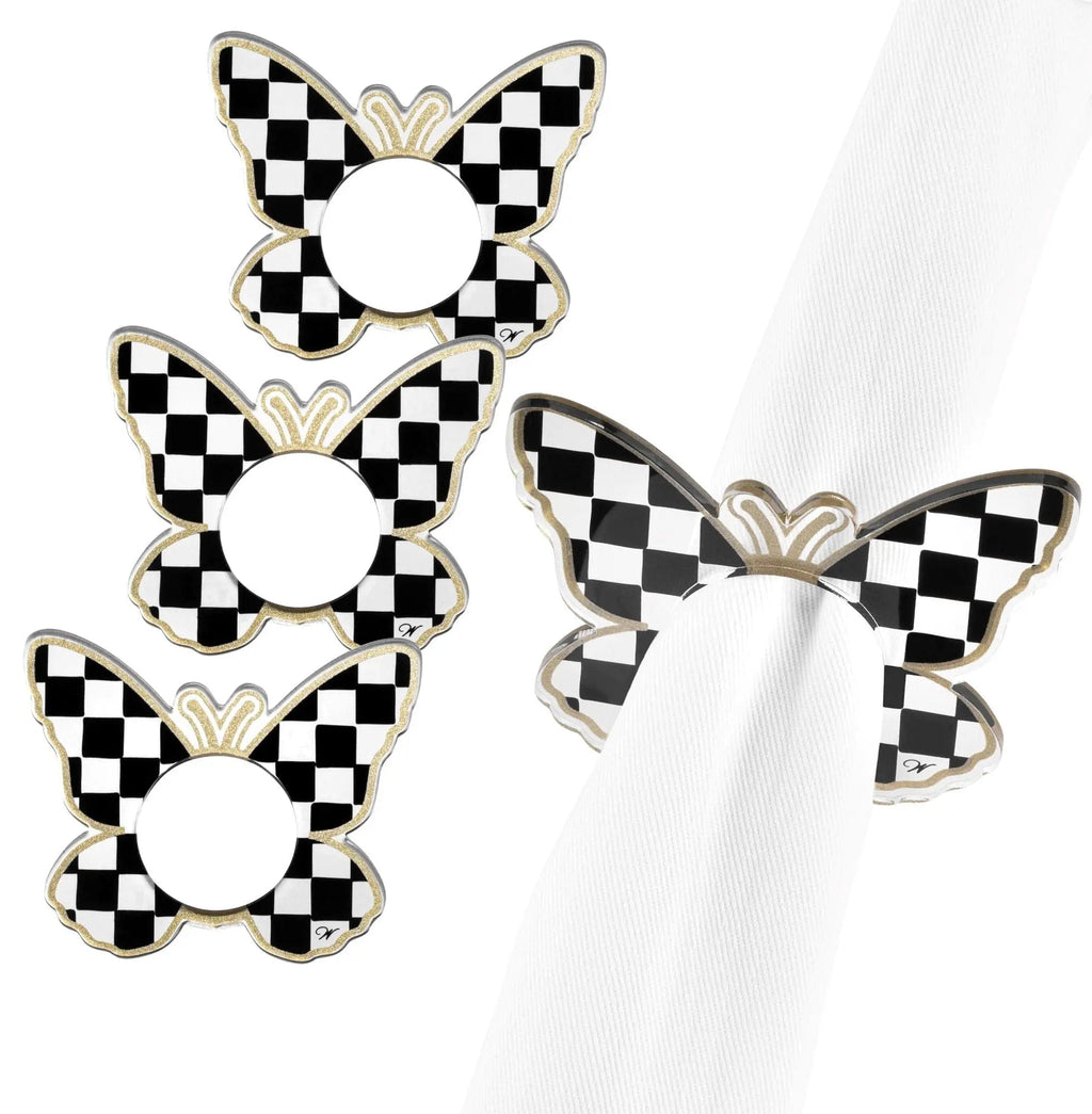 Onyx Butterfly Napkin Rings - Waterdale Collection