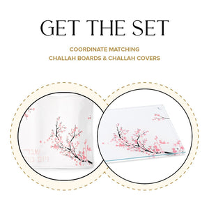 Cherry Blossom Challah Board & Cover Set