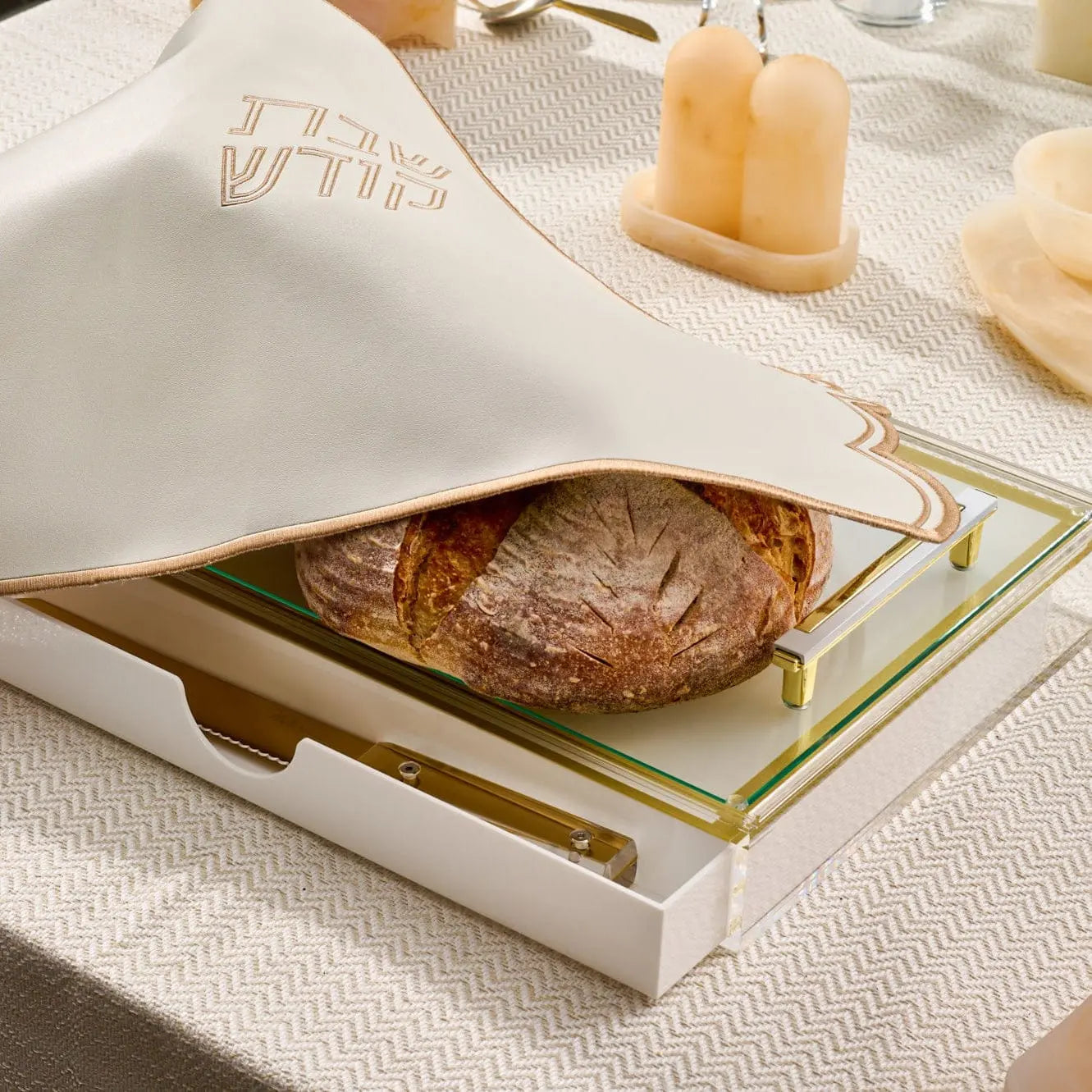 Classic Challah Board with Drawer - Waterdale Collection