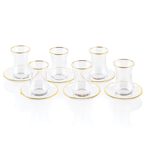 Classic Glass Cups & Saucers