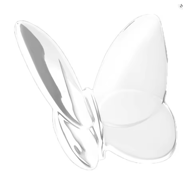 Crystal Butterfly decorative accent crafted from clear faceted crystal with elegant curved wings. -Waterdale Collection. 