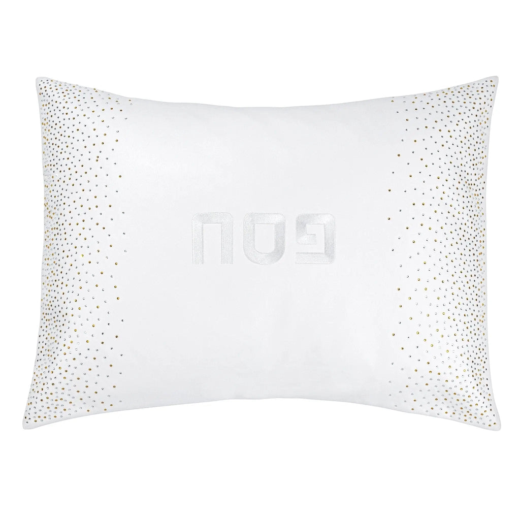 White Crystal Pesach set with dotted pattern design, featuring elegant tabletop serveware from Waterdale Collection