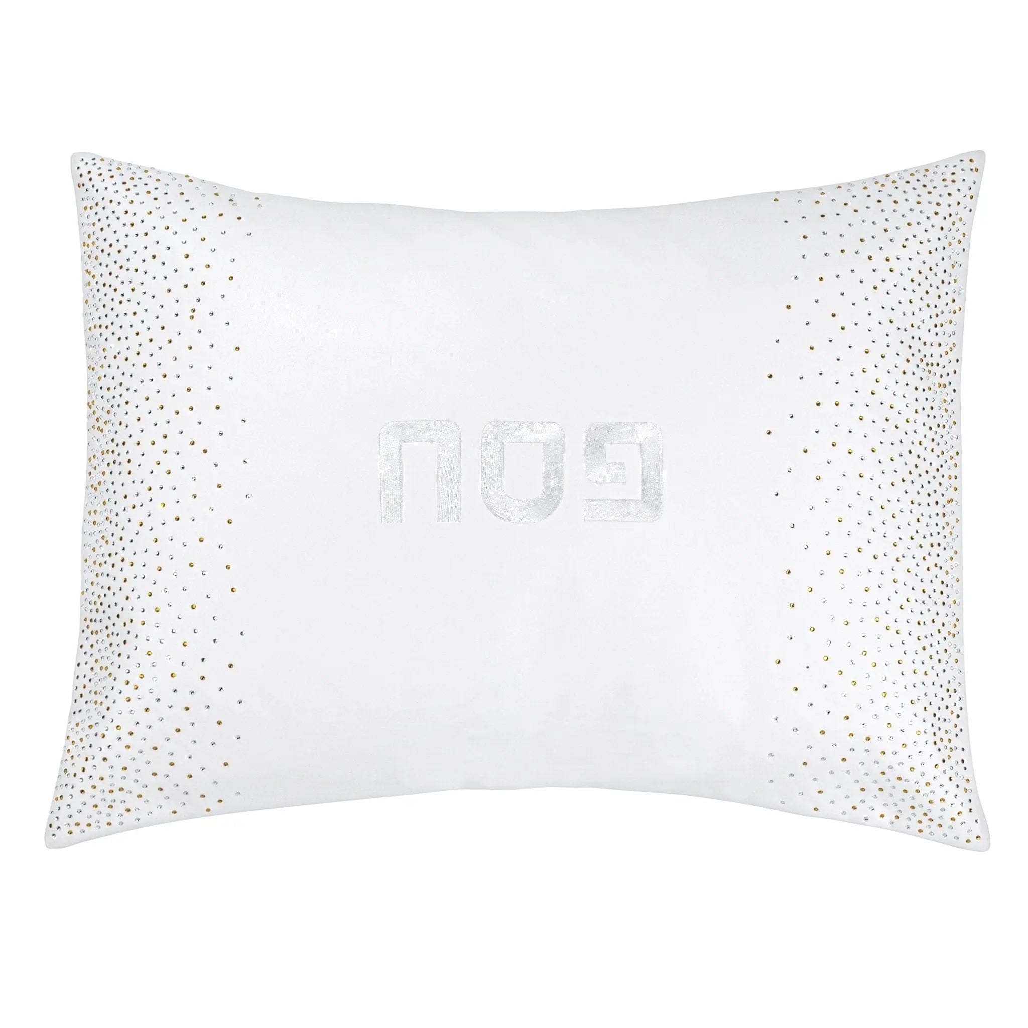 White Crystal Pesach set with dotted pattern design, featuring elegant tabletop serveware from Waterdale Collection