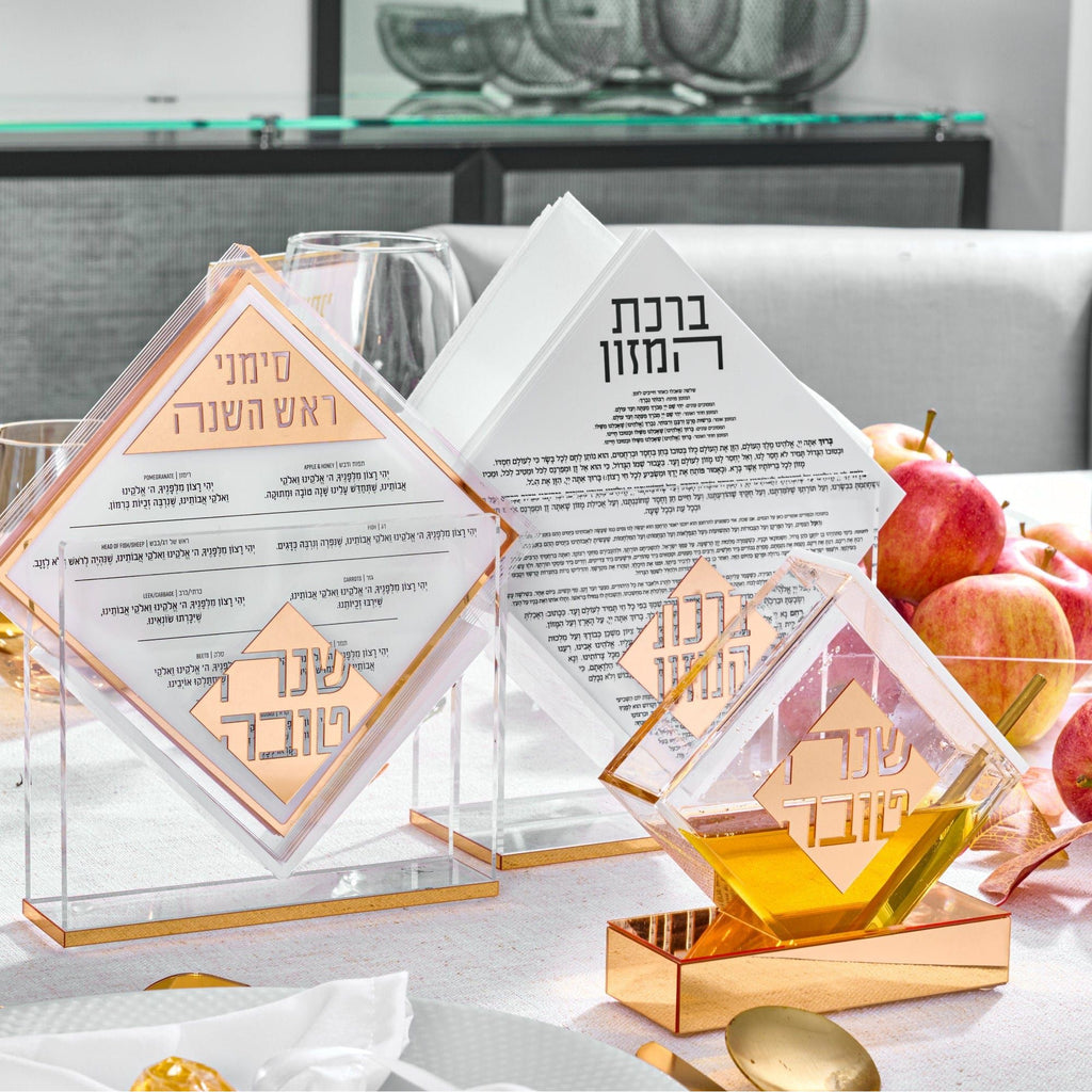 Diamond Simanim Card Set on a table setting