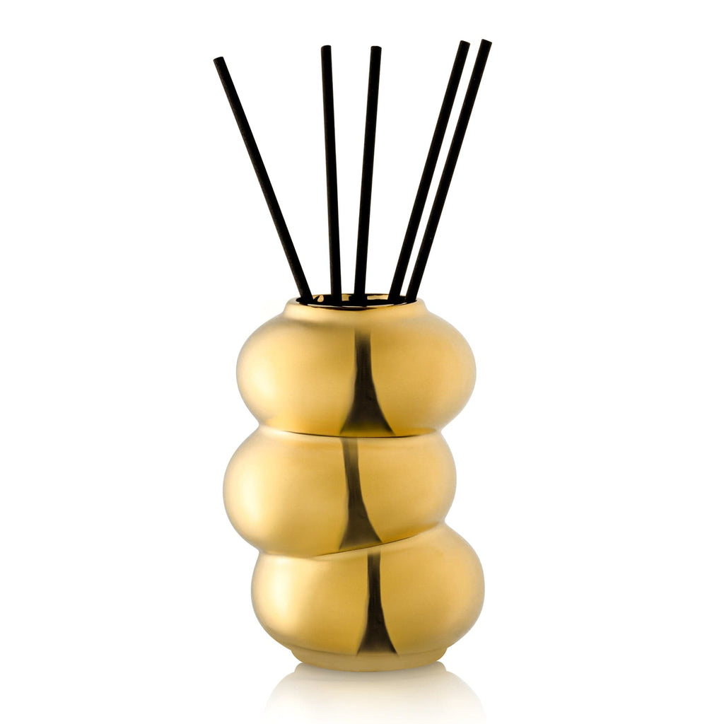 Ceramic donut-style room diffuser, elegant Purim Mishloach Manos gift component and modern floral home scent by Waterdale Collection.