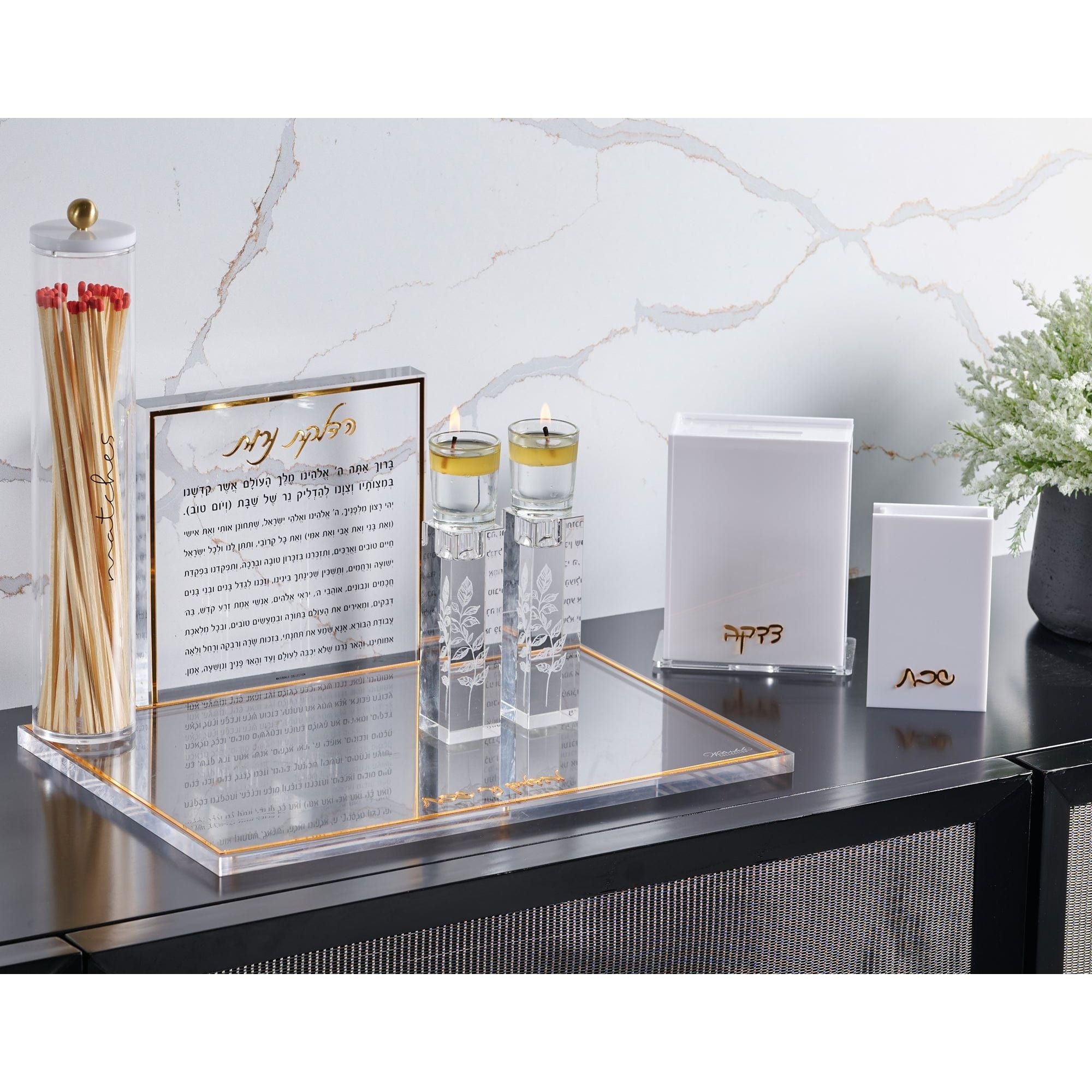 Engraved Crystal Candlesticks - Waterdale Collection