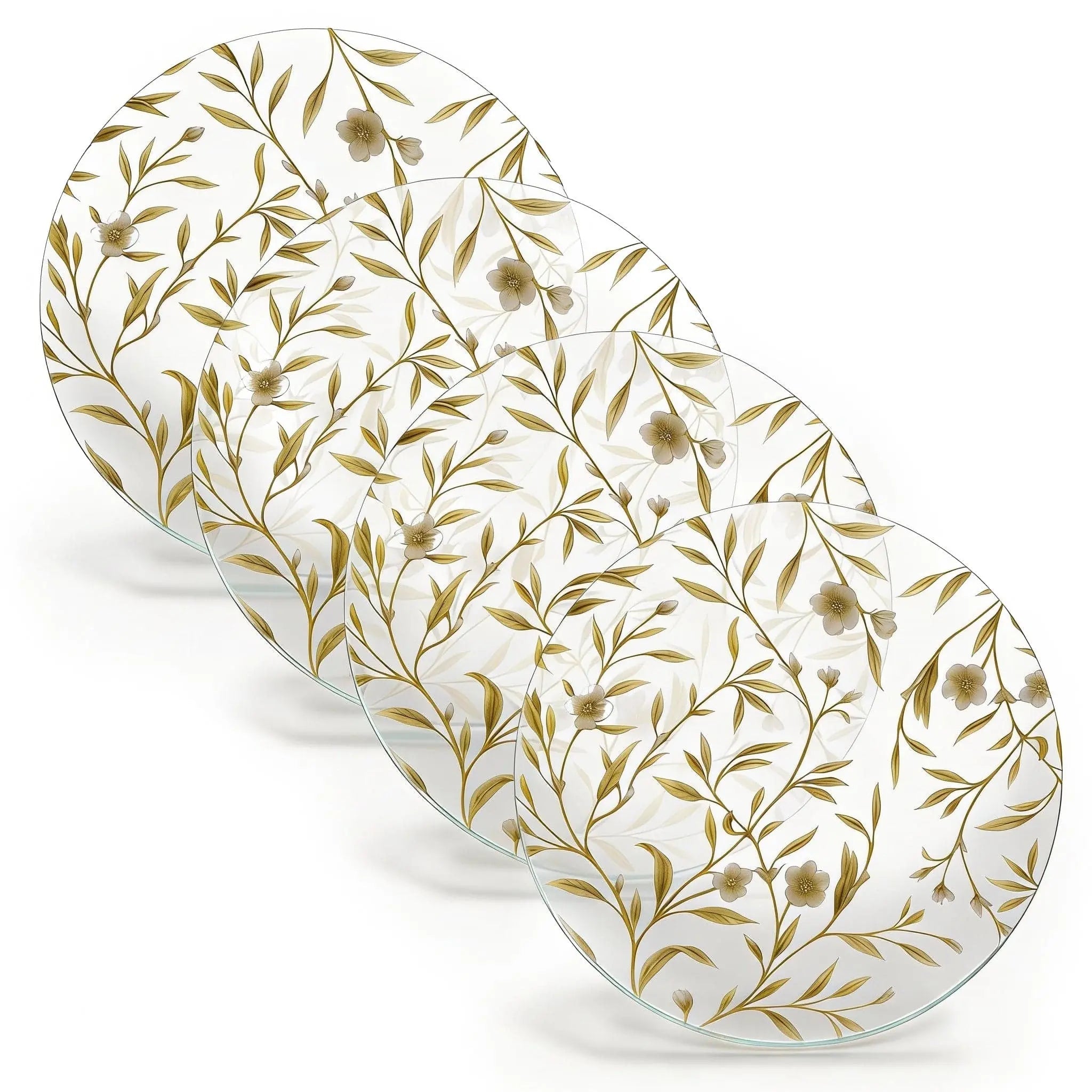 White floral bird charger plate with gold leaf pattern detailing by Waterdale Collection for elegant table settings