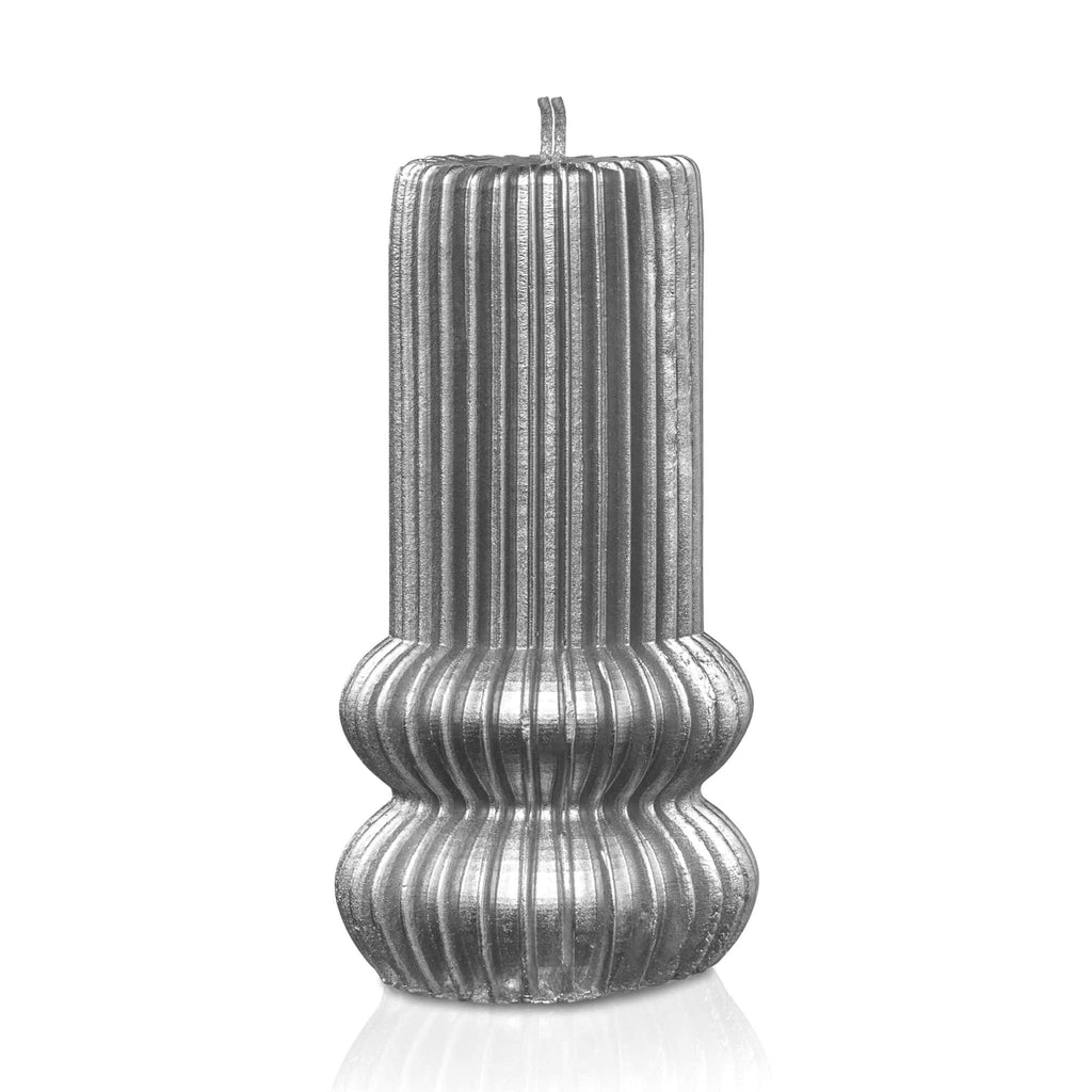 Fluted Havdalah Candle Silver