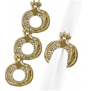 Gold Pomegranate Napkin Rings