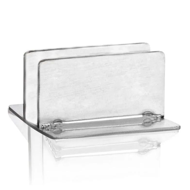 Clear acrylic Havdalah candle base with two compartments for candles, featuring a sleek modern design by Waterdale Collection.