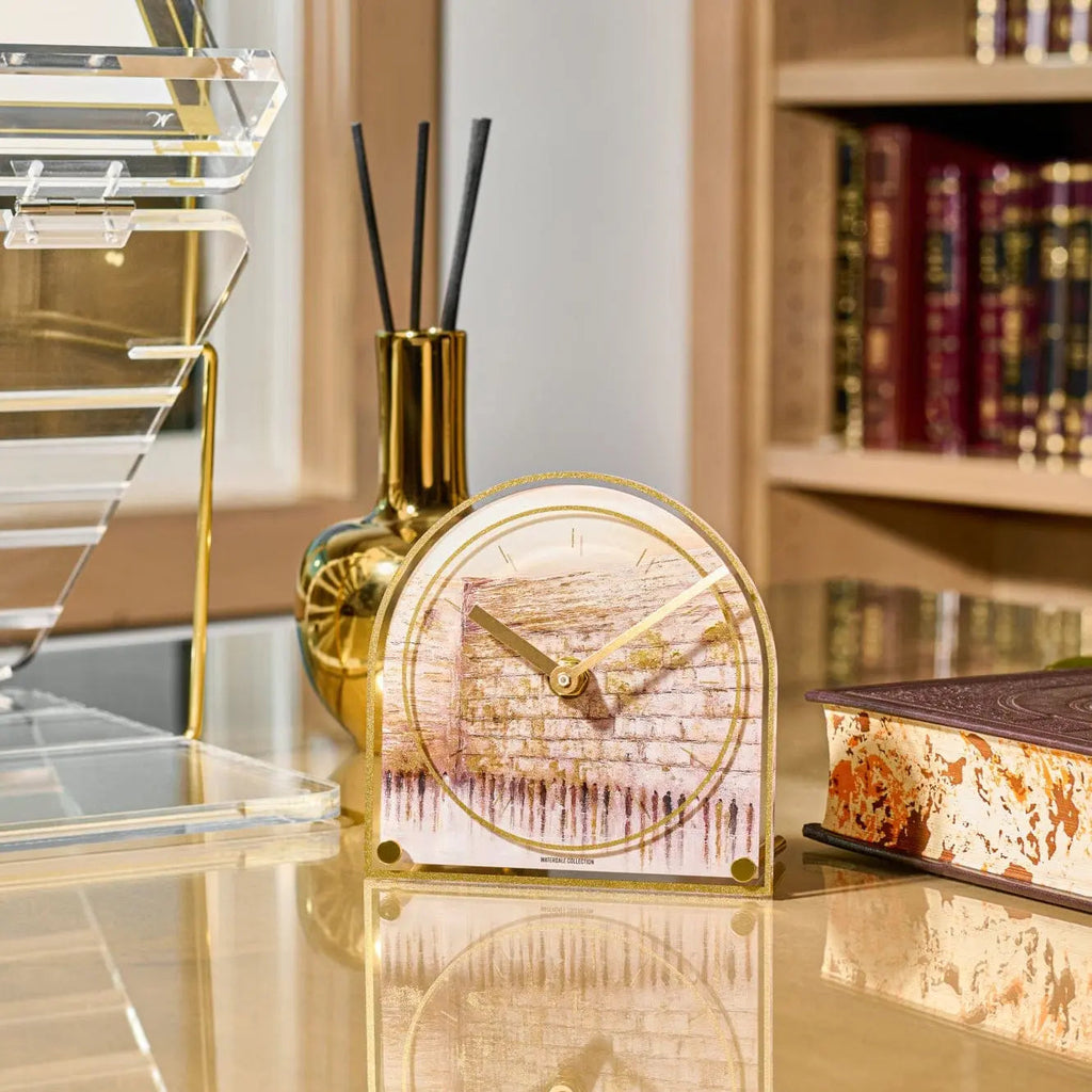 Jerusalem Taupe Basic Desk Clock - Waterdale Collection