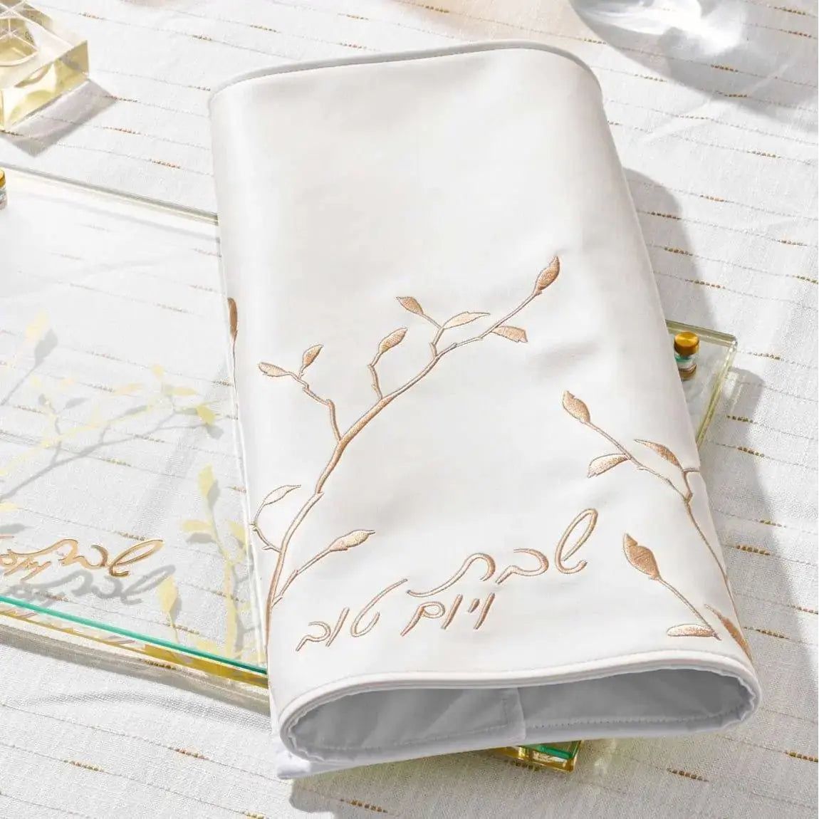 Leaf Embroidered Challah Cover - Waterdale Collection