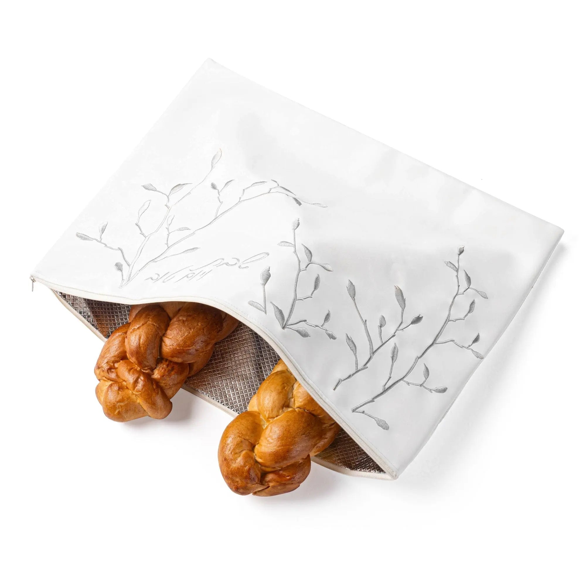 Leaf Embroidered Challah Pouch Cover - Waterdale Collection
